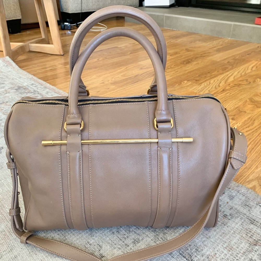 Kurt Geiger Convertible Taupe Leather Tote/ Crossbody